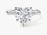 Heart Twisted Lab Grown Diamond Engagement Ring with Pave Set Side Stones (3.00 CT)