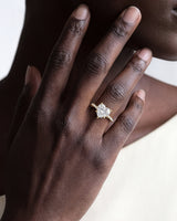Heart Twisted Moissanite Engagement Ring with Pave Set Side Stones (3.00 CT)