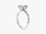 Radiant Twisted Lab Grown Diamond Engagement Ring with Pave Set Side Stones (1.50 CT)