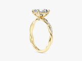 Radiant Twisted Lab Grown Diamond Engagement Ring with Pave Set Side Stones (1.50 CT)