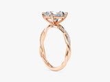 Radiant Twisted Lab Grown Diamond Engagement Ring with Pave Set Side Stones (2.00 CT)