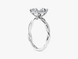 Radiant Twisted Lab Grown Diamond Engagement Ring with Pave Set Side Stones (2.00 CT)