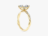 Radiant Twisted Lab Grown Diamond Engagement Ring with Pave Set Side Stones (2.00 CT)