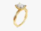Radiant Twisted Moissanite Engagement Ring with Pave Set Side Stones (2.00 CT)