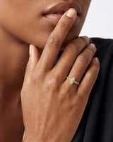 Marquise Twisted Moissanite Engagement Ring with Pave Set Side Stones (1.00 CT)