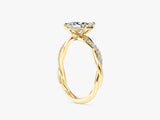Marquise Twisted Lab Grown Diamond Engagement Ring with Pave Set Side Stones (1.00 CT)