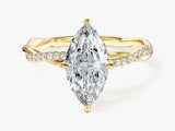 Marquise Twisted Lab Grown Diamond Engagement Ring with Pave Set Side Stones (1.50 CT)