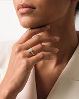 Marquise Twisted Moissanite Engagement Ring with Pave Set Side Stones (2.00 CT)