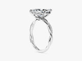 Marquise Twisted Lab Grown Diamond Engagement Ring with Pave Set Side Stones (3.00 CT)