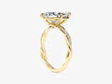 Marquise Twisted Lab Grown Diamond Engagement Ring with Pave Set Side Stones (3.00 CT)