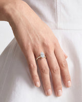 Marquise Twisted Moissanite Engagement Ring with Pave Set Side Stones (3.00 CT)