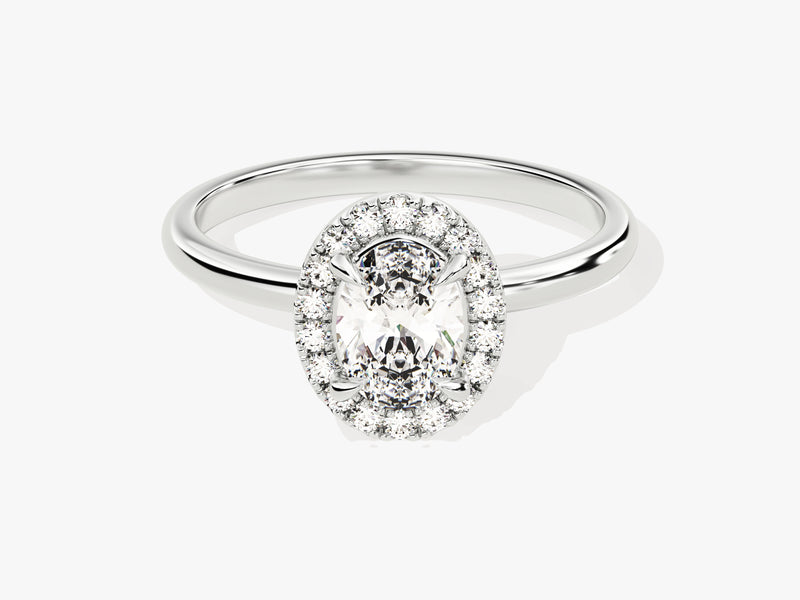 Oval Halo Moissanite Engagement Ring (1.00 CT)