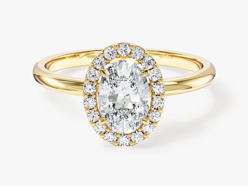 Oval Halo Moissanite Engagement Ring (1.00 CT)