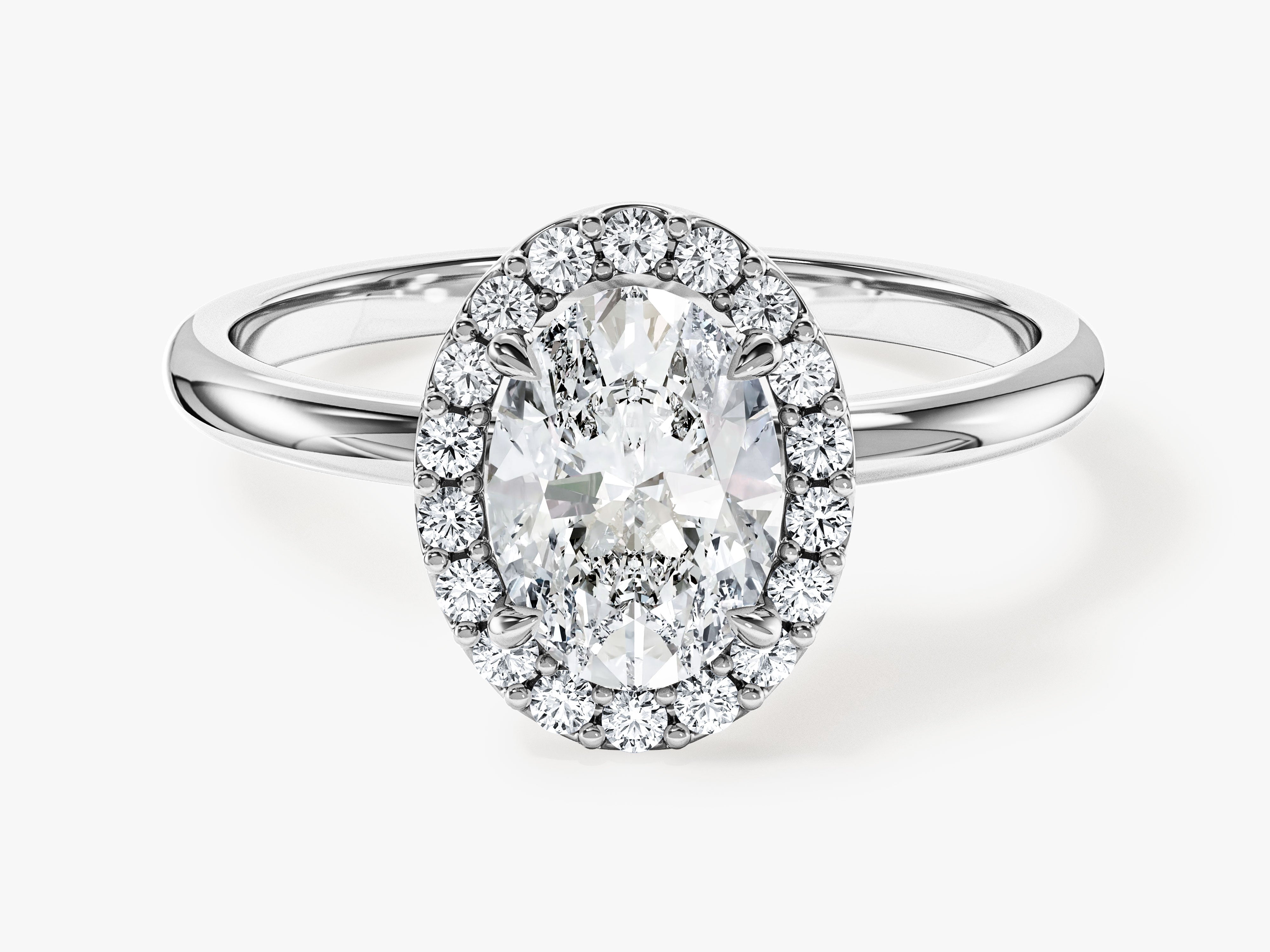 Oval Halo Moissanite Engagement Ring (1.50 CT)