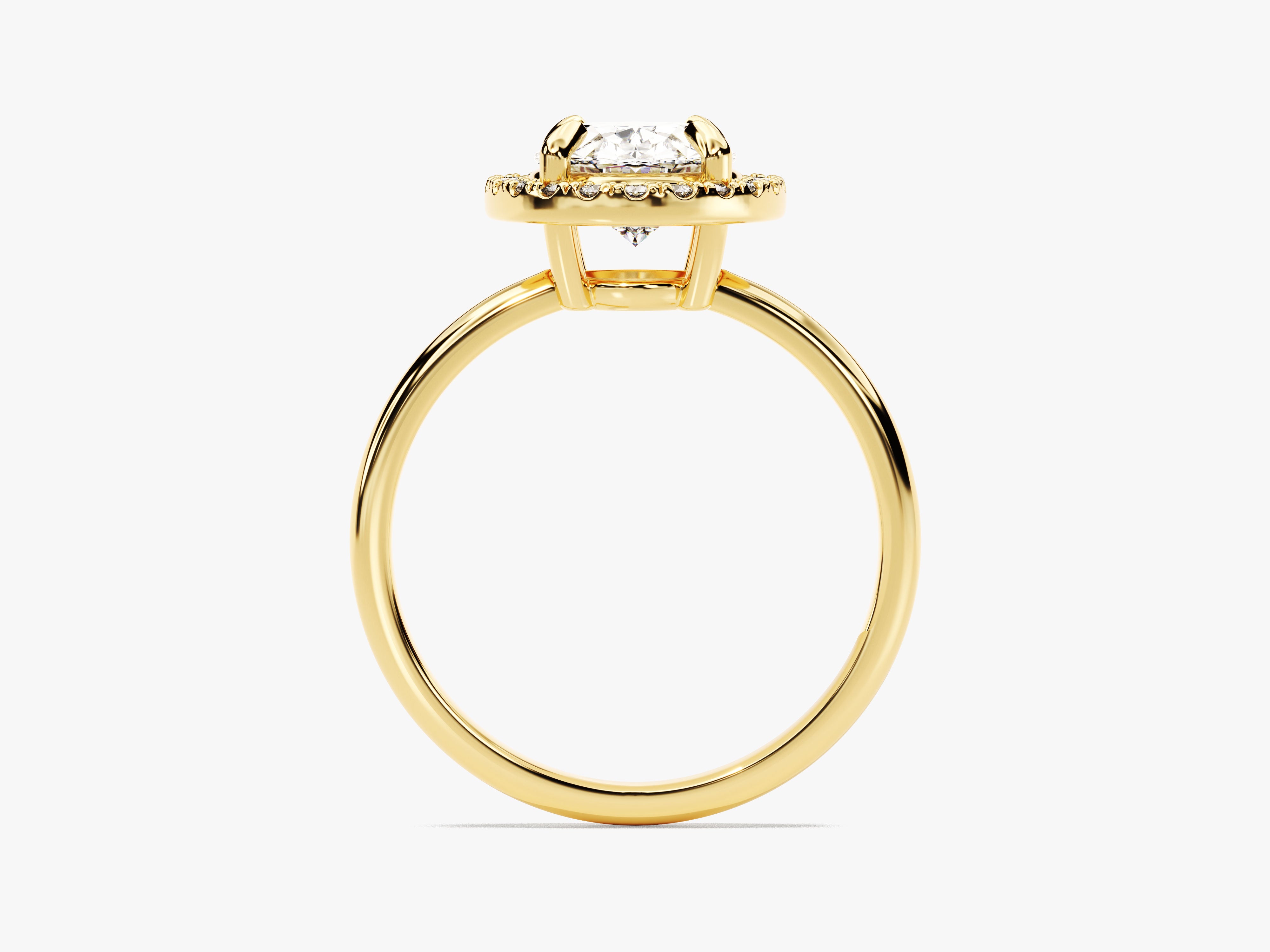 Oval Halo Moissanite Engagement Ring (2.00 CT)