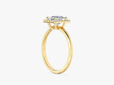 Moissanit Verlobungsring im Prinzessschliff Halo (1.00 CT)