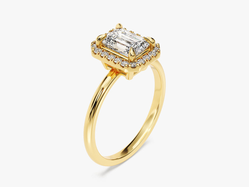 Emerald Halo Moissanite Engagement Ring (1.00 CT)