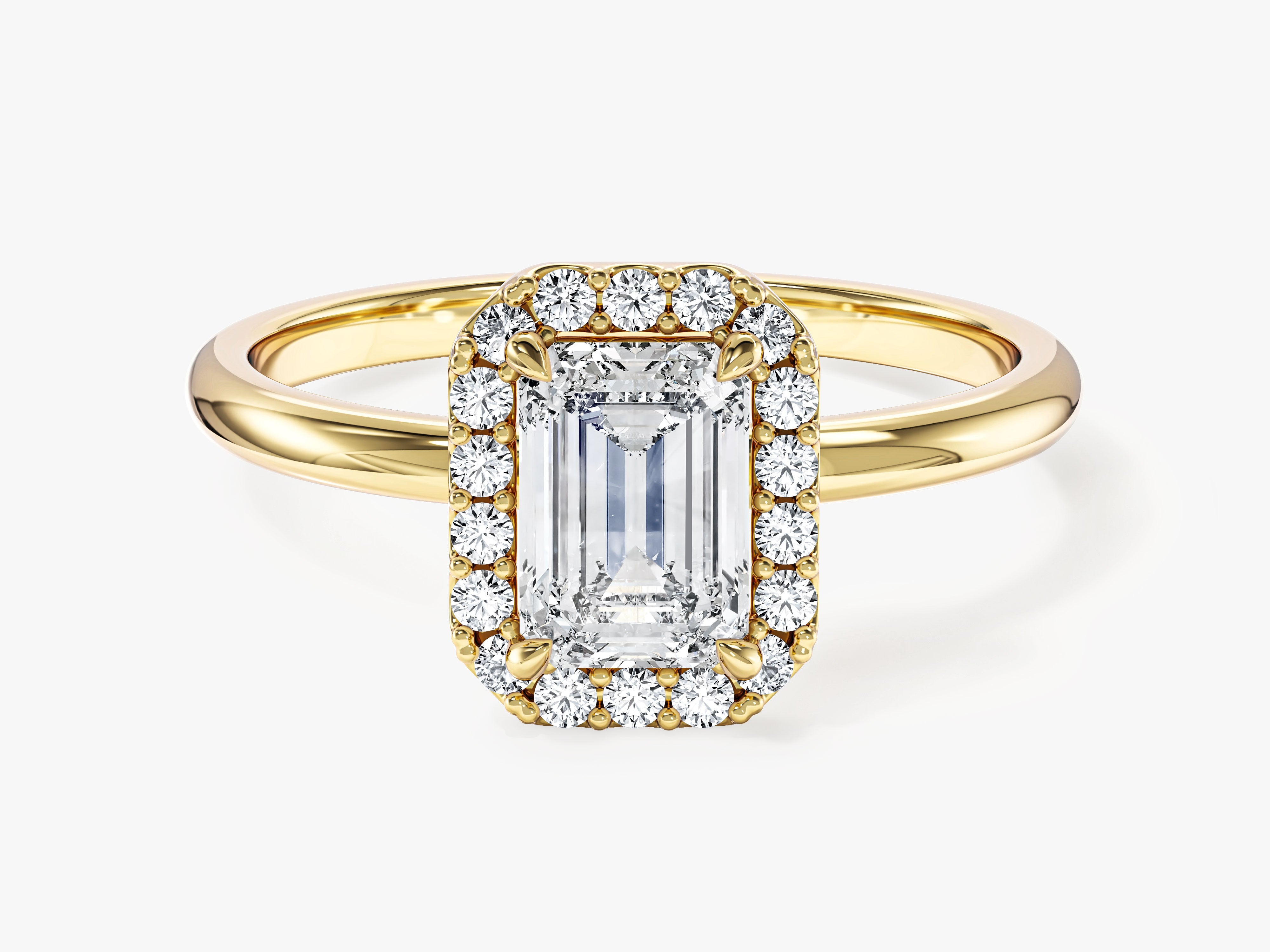 Emerald Halo Lab Grown Diamond Engagement Ring (1.00 CT)