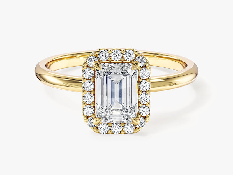 Emerald Halo Moissanite Engagement Ring (1.00 CT)