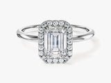 Emerald Halo Moissanite Engagement Ring (1.50 CT)