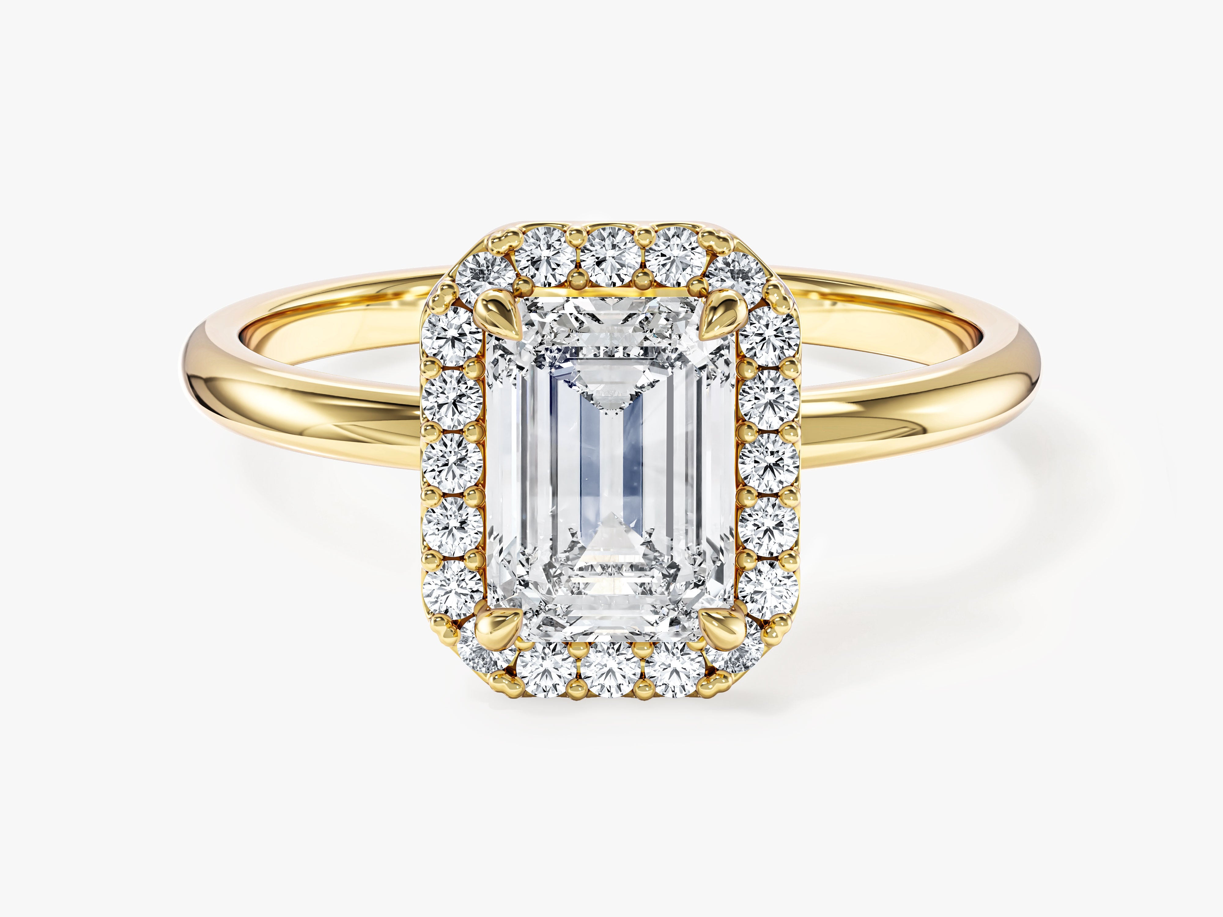 Emerald Halo Lab Grown Diamond Engagement Ring (1.50 CT)