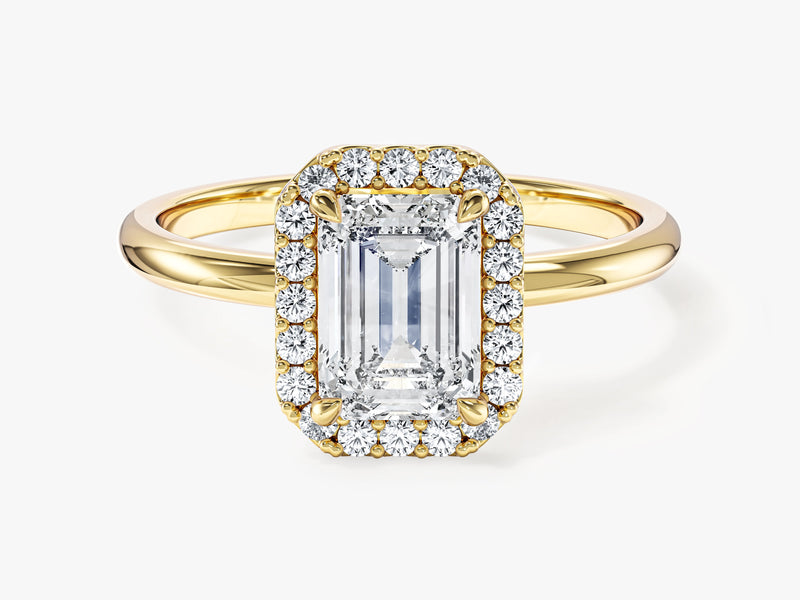 Emerald Halo Lab Grown Diamond Engagement Ring (1.50 CT)