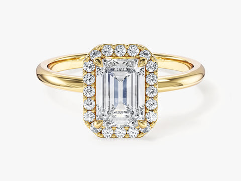 Emerald Halo Moissanite Engagement Ring (1.50 CT)