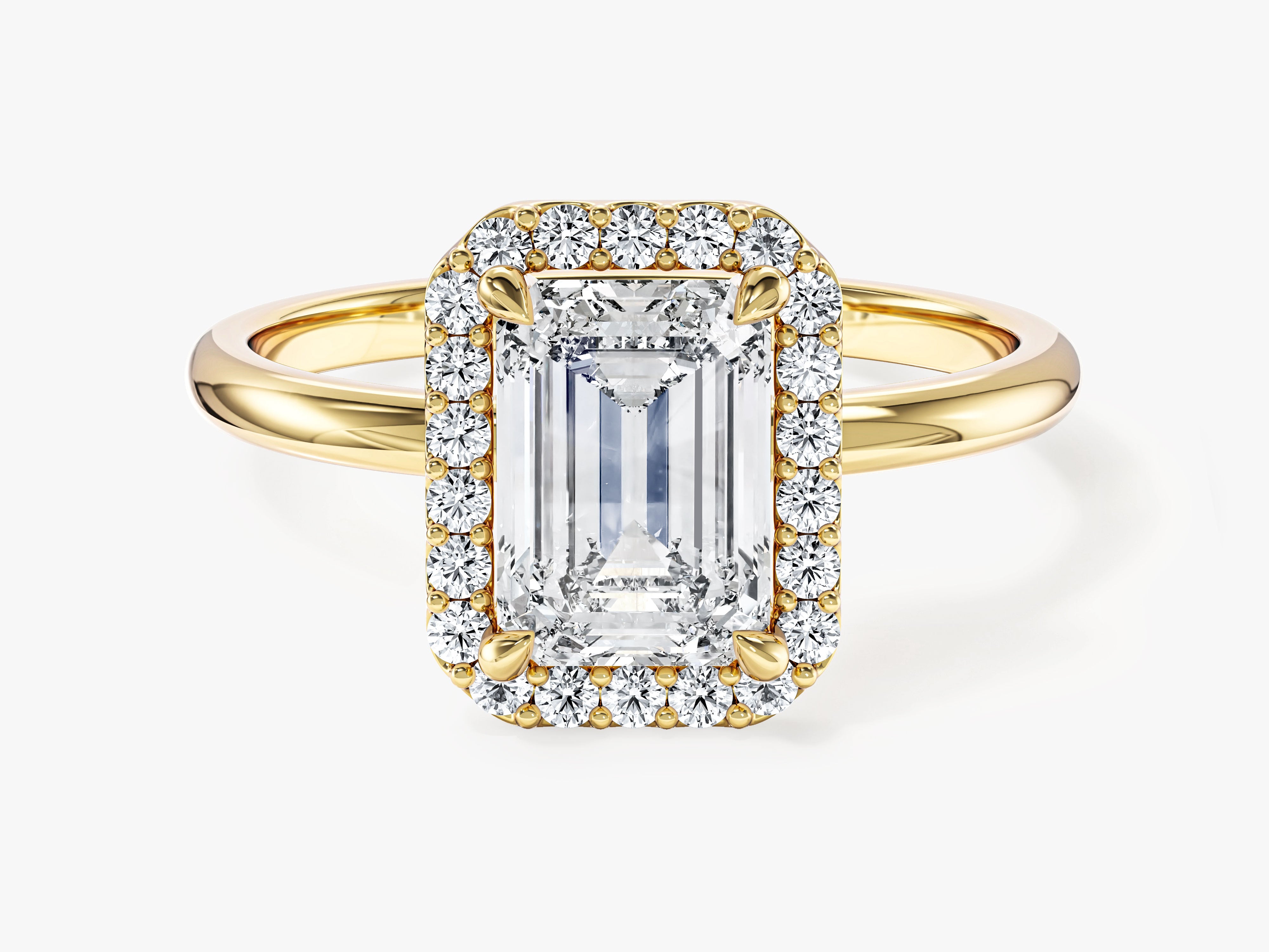Emerald Halo Lab Grown Diamond Engagement Ring (2.00 CT)