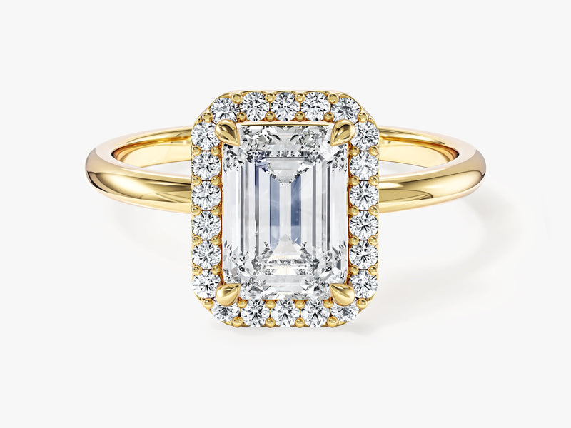 Emerald Halo Moissanite Engagement Ring (2.00 CT)
