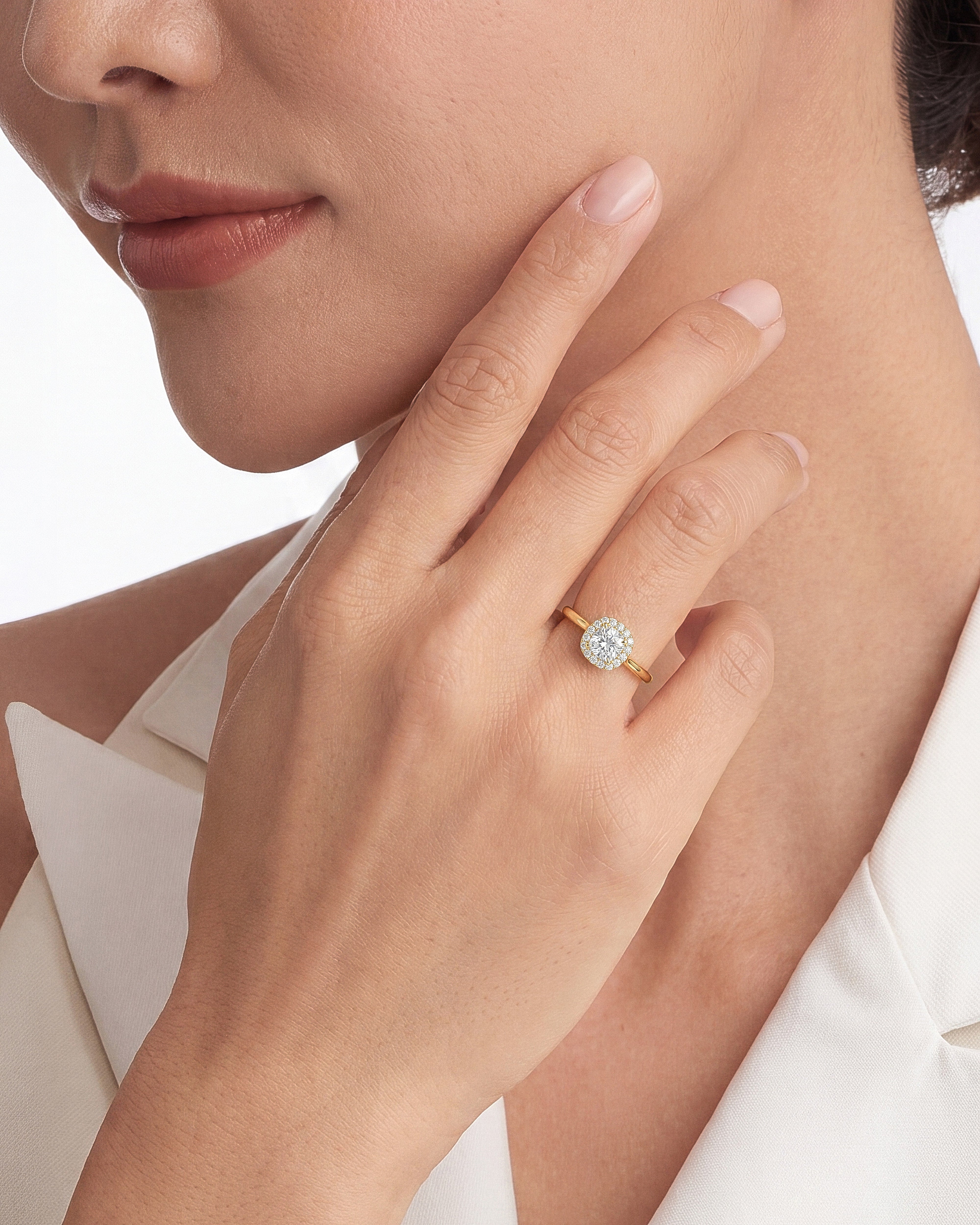 Cushion Halo Moissanite Engagement Ring (1.00 CT)
