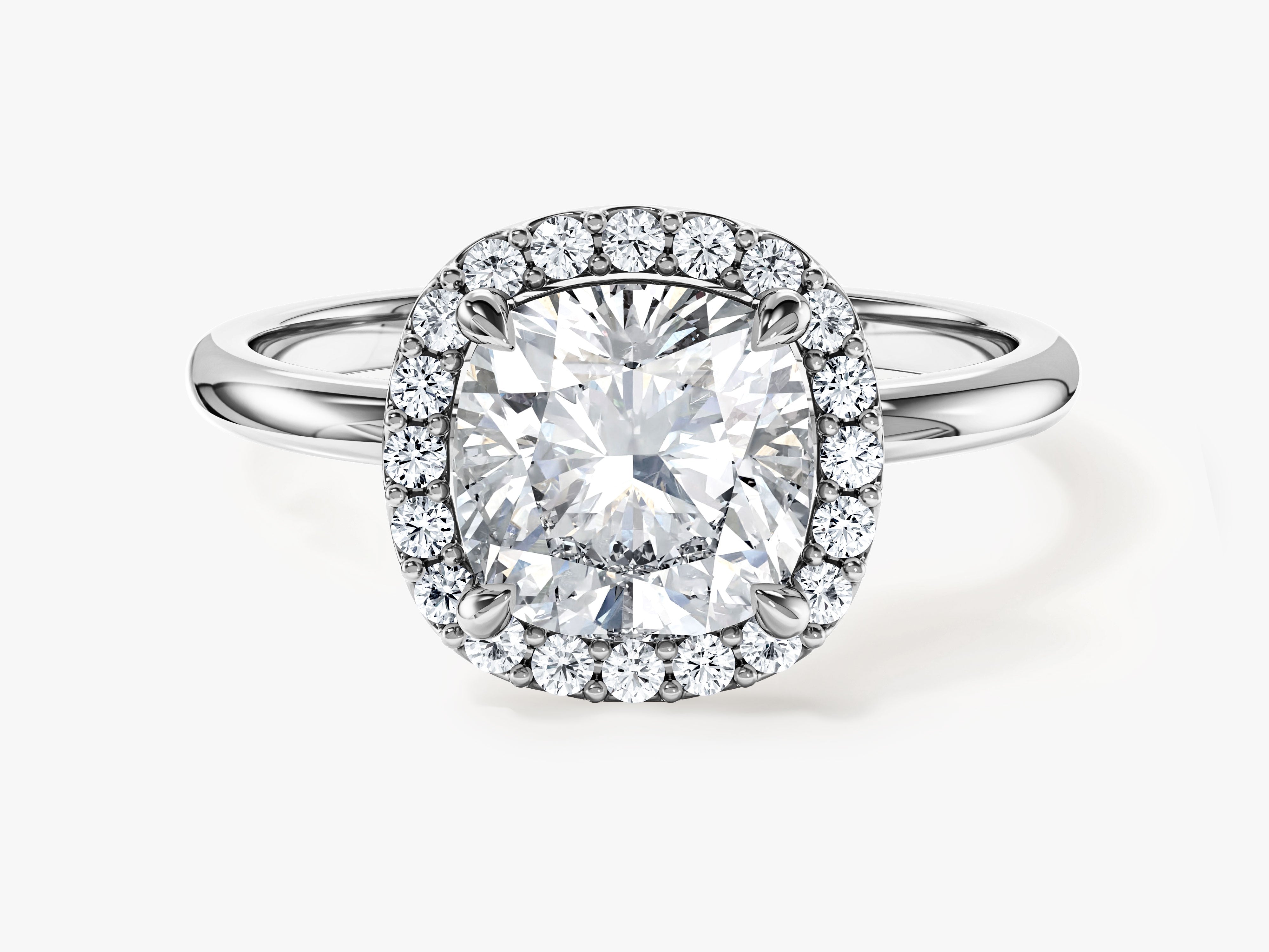 Cushion Halo Moissanite Engagement Ring (2.00 CT)