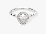 Pear Halo Moissanite Engagement Ring (1.00 CT)