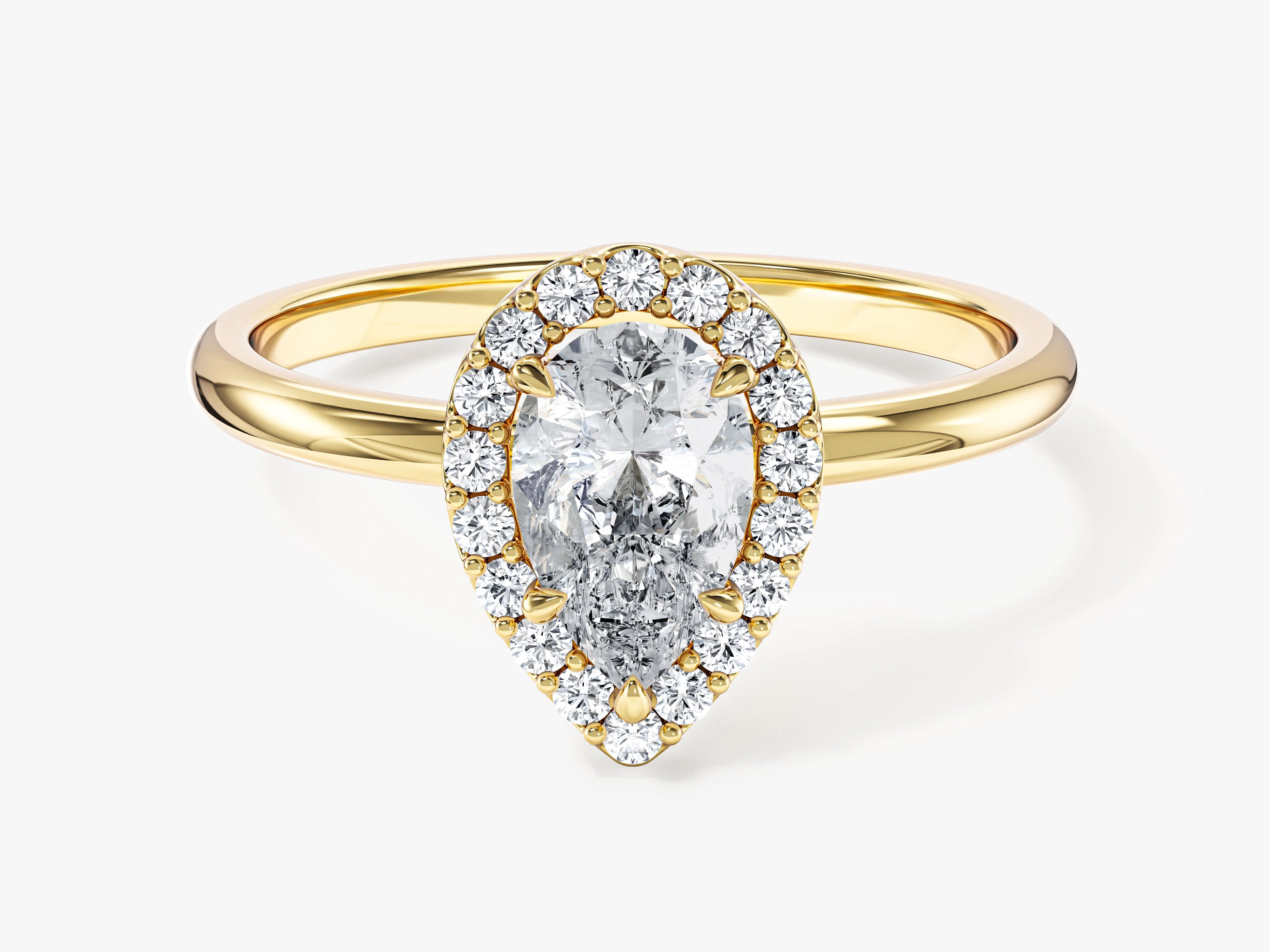 Pear Halo Moissanite Engagement Ring (1.00 CT)
