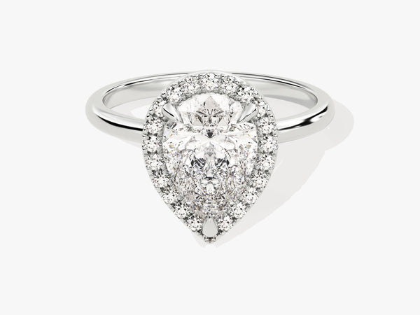 Pear Halo Moissanite Engagement Ring (2.00 CT)