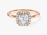 Asscher Halo Moissanite Engagement Ring (1.00 CT)