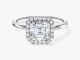Asscher Halo Moissanite Engagement Ring (1.50 CT)