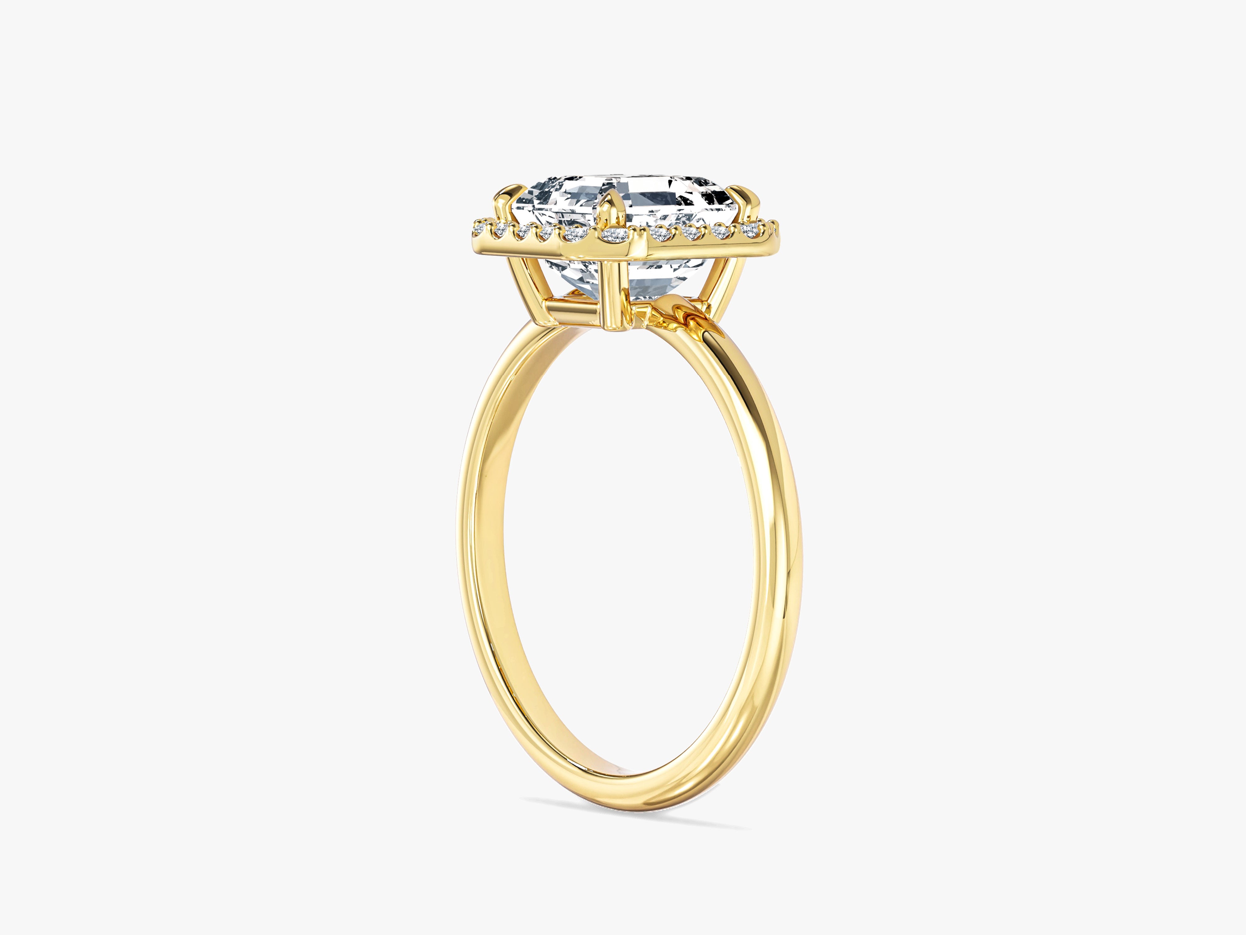 Asscher Halo Moissanite Engagement Ring (2.00 CT)