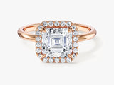 Asscher Halo Moissanite Engagement Ring (2.00 CT)