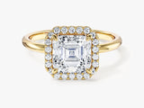 Asscher Halo Moissanite Engagement Ring (2.00 CT)