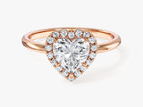 Heart Halo Moissanite Engagement Ring (1.00 CT)