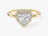 Heart Halo Moissanite Engagement Ring (1.00 CT)