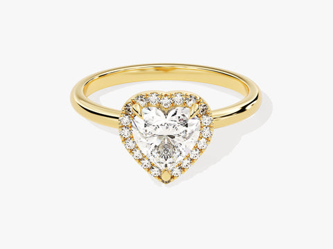 Heart Halo Moissanite Engagement Ring (1.00 CT)