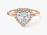 Heart Halo Moissanite Engagement Ring (1.50 CT)