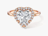 Heart Halo Moissanite Engagement Ring (2.00 CT)