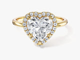 Heart Halo Moissanite Engagement Ring (2.00 CT)