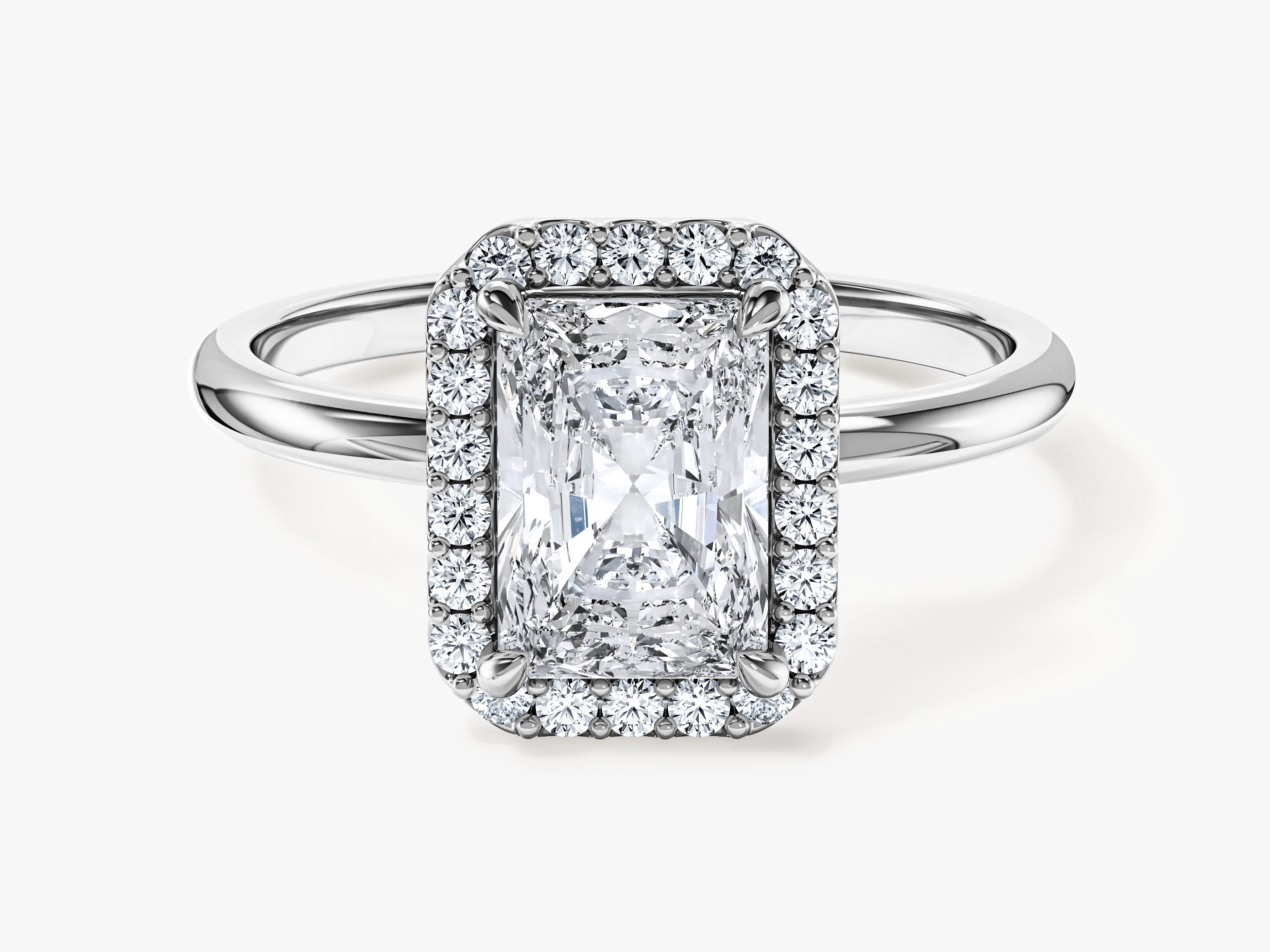 Radiant Halo Moissanite Engagement Ring (1.50 CT)
