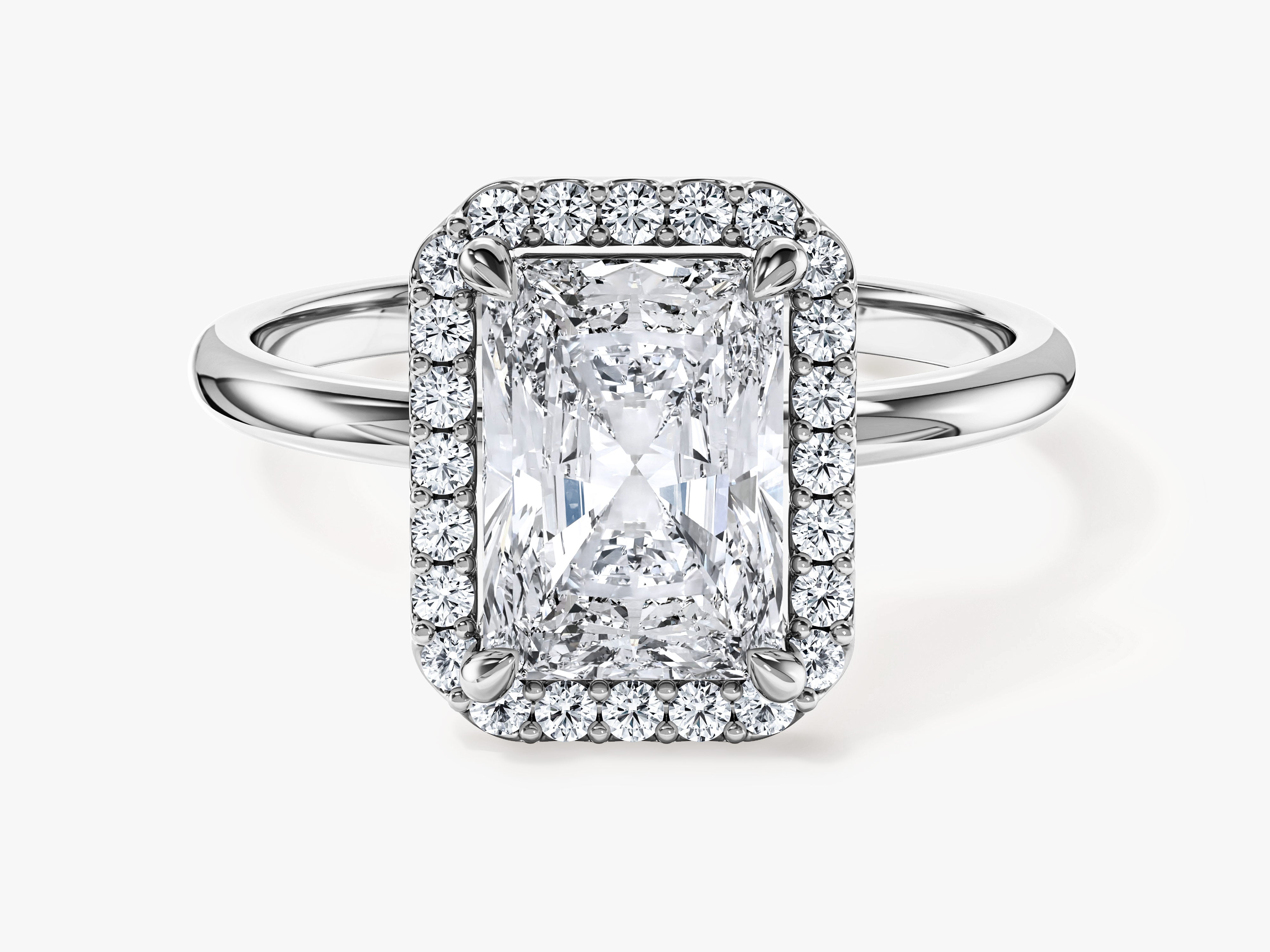 Radiant Halo Moissanite Engagement Ring (2.00 CT)
