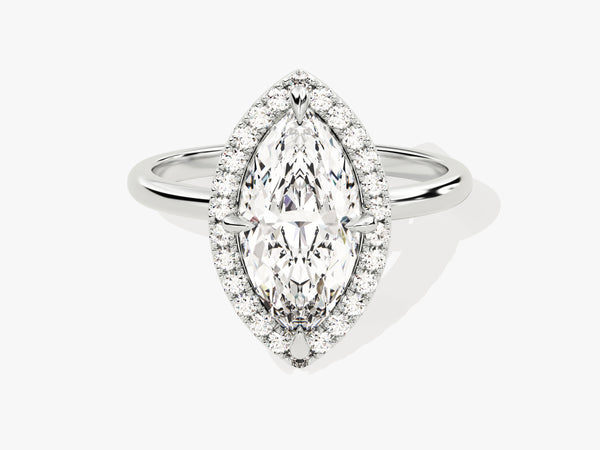 Marquise Halo Moissanite Engagement Ring (2.00 CT)