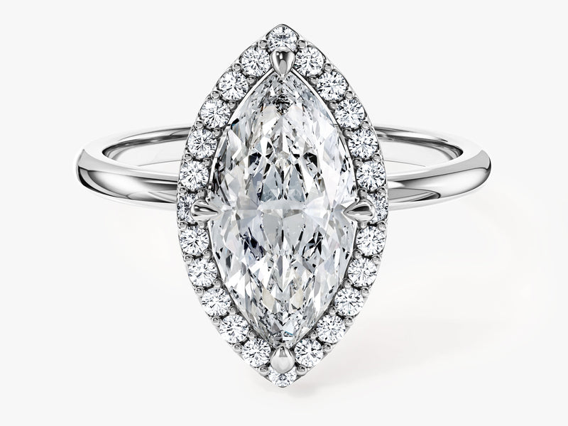 Marquise Halo Moissanite Engagement Ring (2.00 CT)