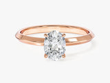 Knife Edge Oval Lab Grown Diamond Engagement Ring (1.00 CT)
